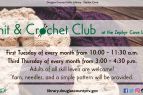 Zephyr Cove Library, Knit & Crochet Club
