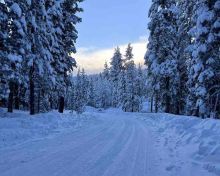 A road covered in snow after a storm. Photo Credit: Kirsten Alexis