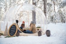 Gather your loved ones and rent a heated bubble yurt for a Valentine's adventure! Photo Credit: Tahoe Elevated Picnics