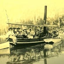 The Steamer Mamie ferrying passengers in the late nineteenth centery. Photo Credit: Tallac Historic Site