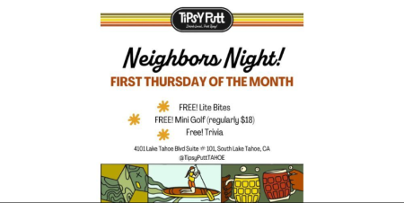 Tipsy Putt Tahoe, Neighbors Night – South Lake Tahoe