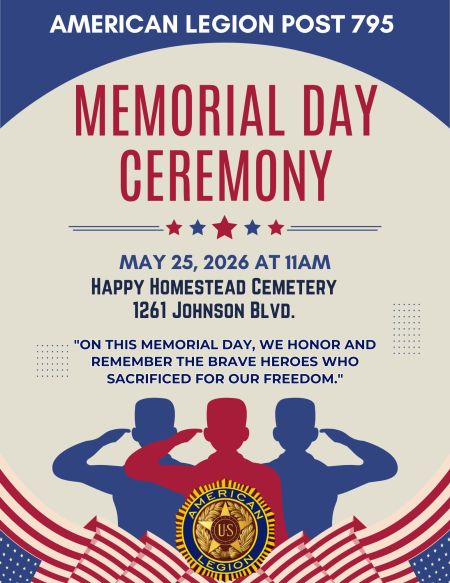 American Legion Post 795, Memorial Day Remembrance Ceremony