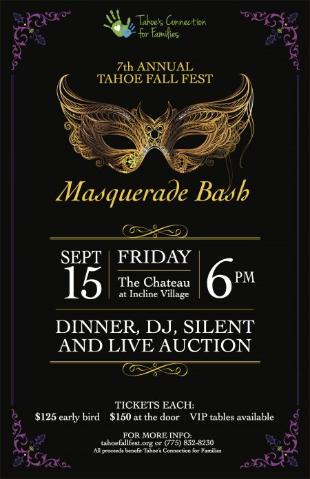 Tahoe's Connection For Families, 7th Annual Tahoe Fall Fest Masquerade Bash
