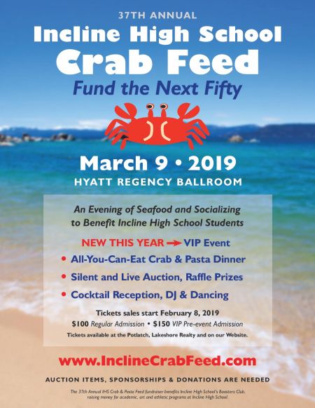 Incline High School Boosters, Incline High School Crab Feed 2019