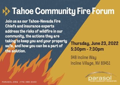 Parasol Tahoe Community Foundation, Tahoe Community Fire Forum