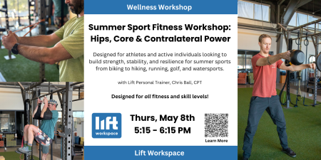 Lift Workspace, Summer Sport Wellness Workshop: Hips, Core & Contralateral Power