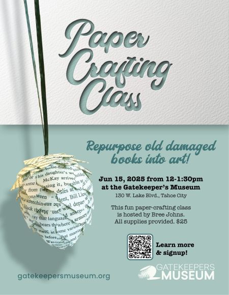 Gatekeeper's Museum, Paper Crafting Class: Repurpose Old Books Into Flowers
