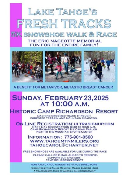 Tahoe Mountain Milers Running Club, Fresh Tracks 5K Snowshoe Walk/Race at Camp Richardson