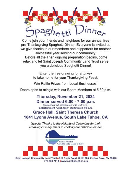 St. Joseph Community Land Trust, Benefit Spaghetti Dinner