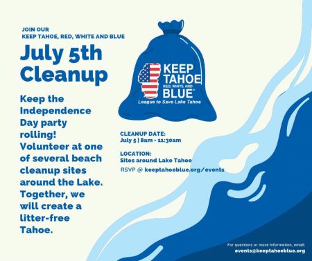 Keep Tahoe Blue, Keep Tahoe Red, White & Blue Beach Cleanup