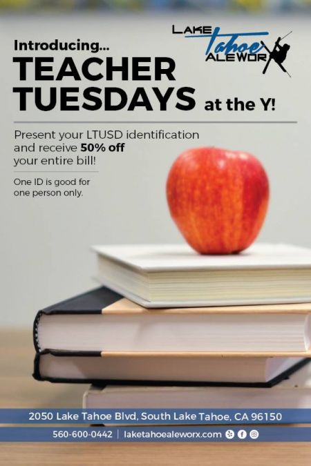 Lake Tahoe AleWorX, Teacher Tuesdays at the Y!