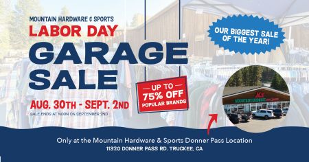 Mountain Hardware & Sports, Labor Day Garage Sale