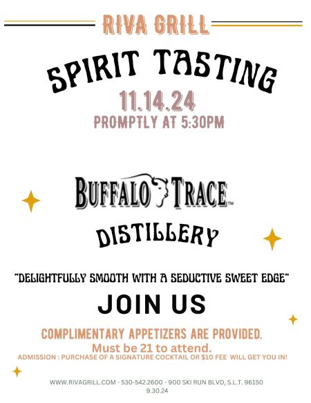 Riva Grill, Buffalo Trace Distillery Spirit Tasting