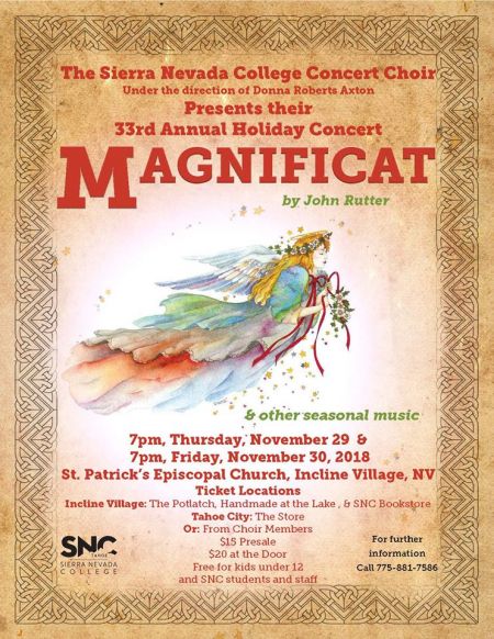 Sierra Nevada College Choir Presents Magnificat Sierra Nevada 