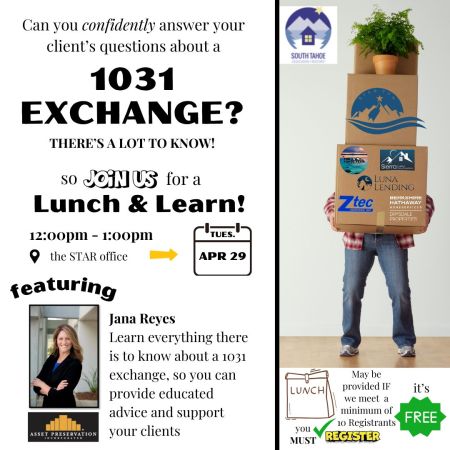 South Tahoe Association of REALTORS®, Lunch & Learn: 1031 Exchanges