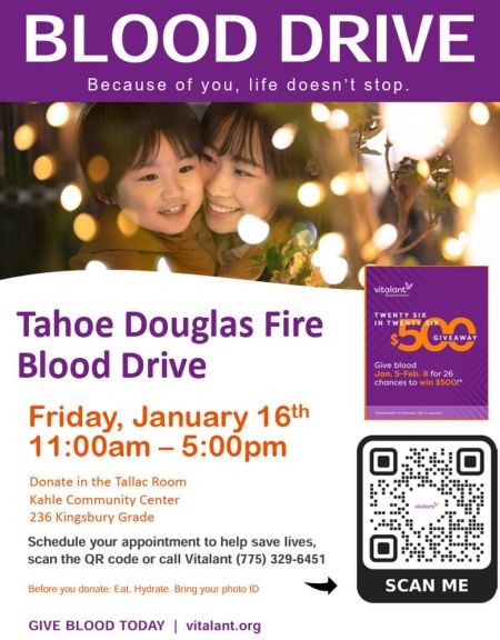 Tahoe Douglas Fire Protection District, Blood Drive