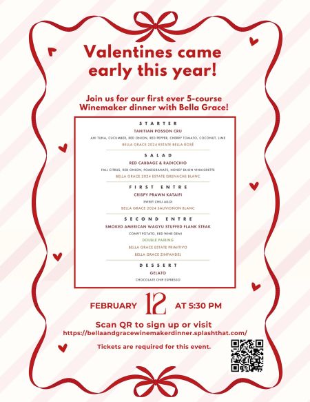 Sierra Surf Club, Winemaker Dinner with Bella Grace