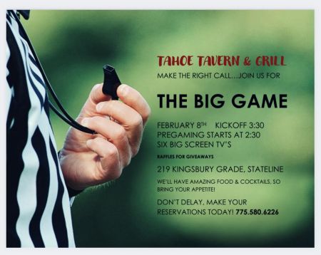 Tahoe Tavern & Grill, Super Bowl Sunday Party