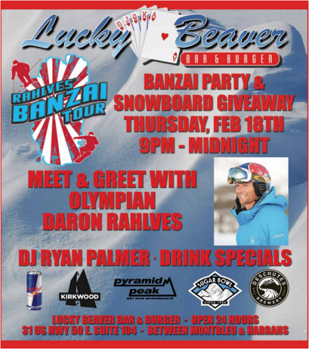 Lucky Beaver Bar & Burger, Bonzai Party & Snowboard Giveaway