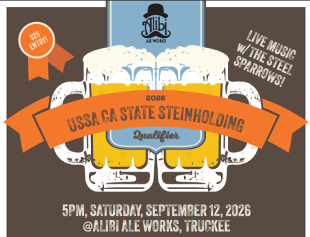 Alibi Ale Works, Beer Stein Holding Qualifier Competition + Live Music w/ The Steel Sparrows