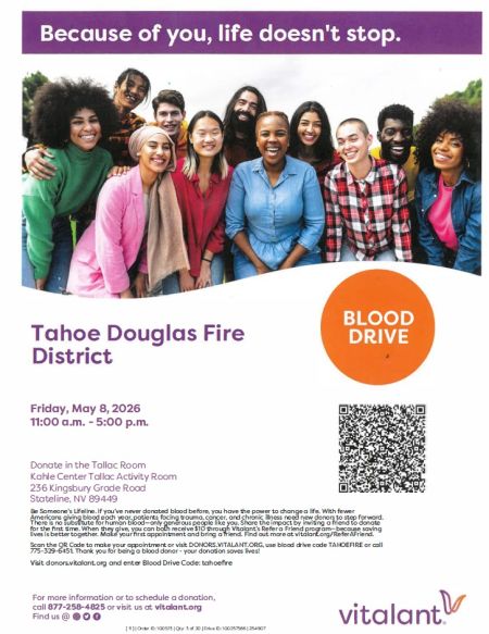 Tahoe Douglas Fire Protection District, Blood Drive