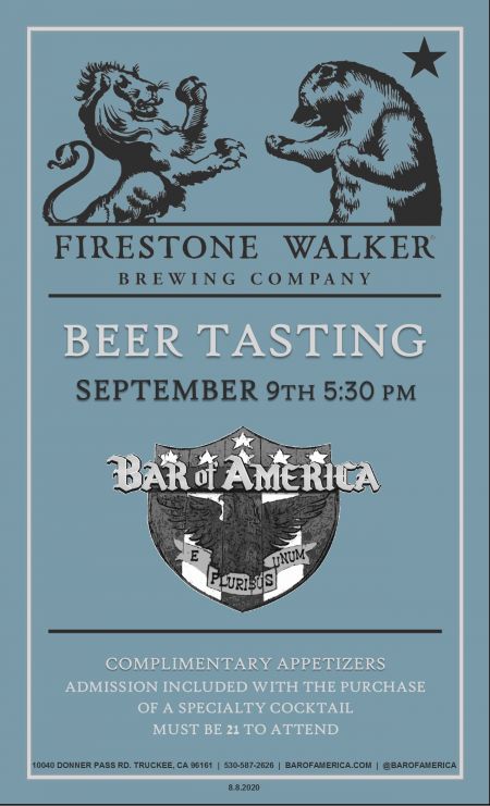 Bar of America, Firestone Walker Beer Tasting