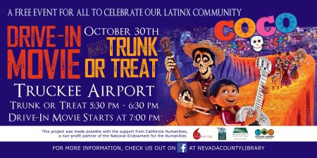 Truckee Library, FREE Drive-In Movie Disney's "Coco" and Trunk or Treat Friday