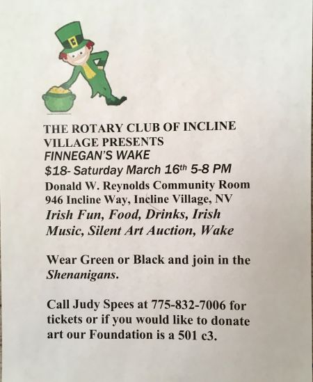 Rotary Club of Incline Village, Finnegan’s Wake