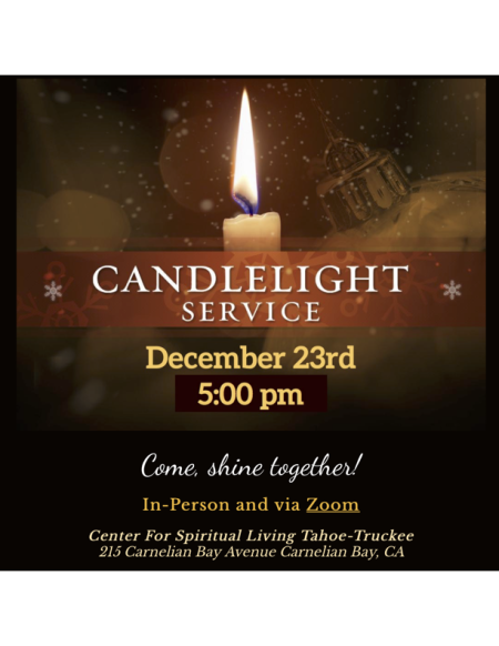 Center for Spiritual Living Tahoe-Truckee, Candlelight Service with Live Music
