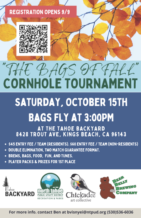 Tahoe Backyard, The Bags of Fall Cornhole Tournment