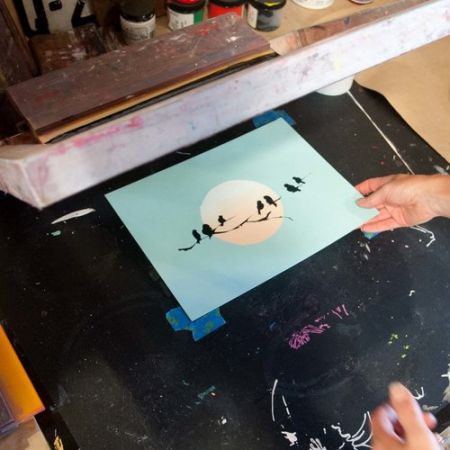 Atelier, Multi-Color Screen Printing with Cut Stencils