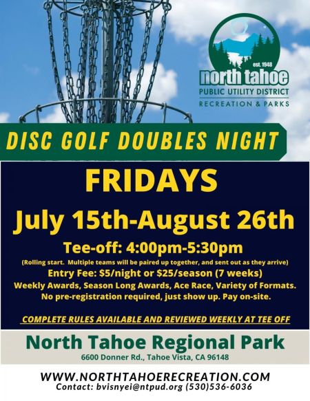 North Tahoe Recreation & Parks, Disc Golf Doubles Night
