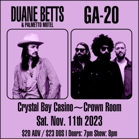 Crystal Bay Casino, Duane Betts & Palmetto Motel and GA-20