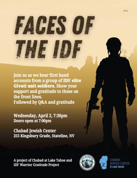 Chabad at Lake Tahoe, Faces of the IDF