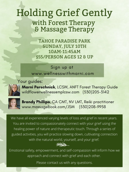 Wildflower Wellness, Holding Greif Gently with Forest Therapy and Massage Therapy