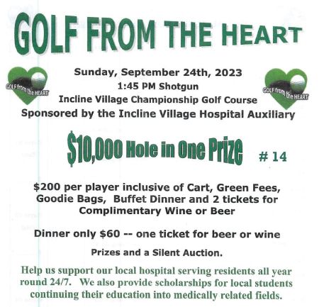 Incline Village Community Hospital, Golf From the Heart Tournament