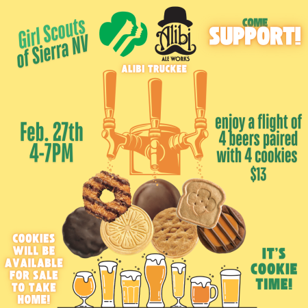 Alibi Ale Works, Annual Cookie Beer Tasting with Girl Scouts of Sierra NV