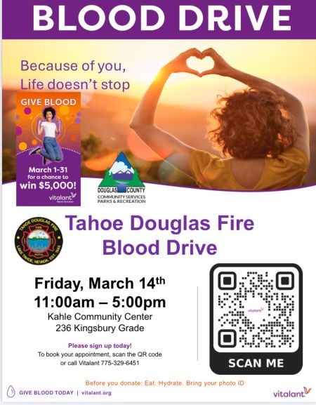 Tahoe Douglas Fire Protection District, Blood Drive