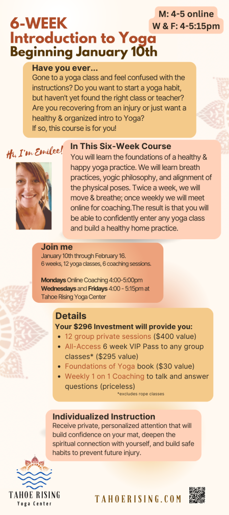 Tahoe Rising Yoga & Meditation Center, 6-Week Introduction to Yoga