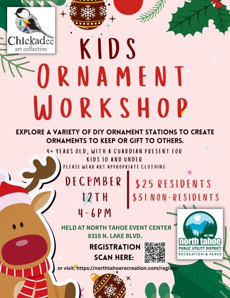 Tahoe Backyard, Kids Ornament Workshop