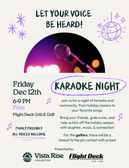 Vista Rise Collective, Karaoke Night at Flight Deck Grill & Golf