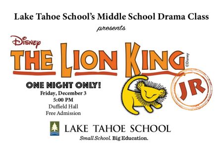 Lake Tahoe School, The Lion King Jr. Performance
