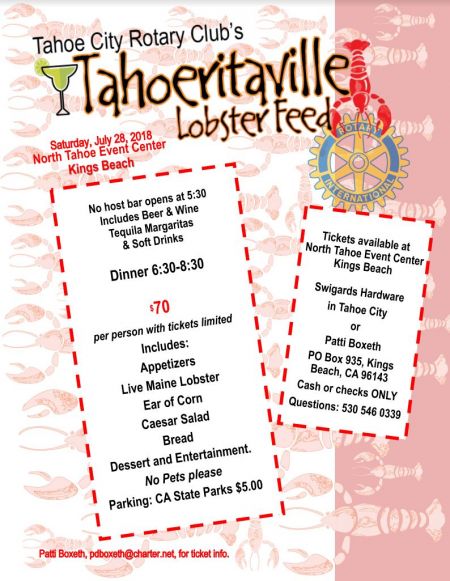 Rotary Club of Tahoe City, Tahoeritaville Lobster Feed