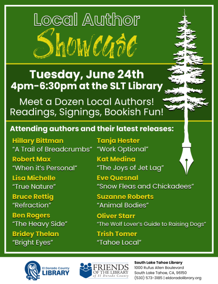 South Lake Tahoe Library, Local Author Showcase at SLT Library