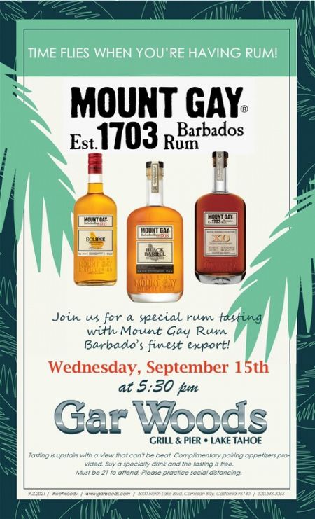 Gar Woods Grill & Pier, Mount Gay Spirit Tasting
