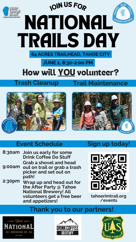 Keep Tahoe Blue, Keep Tahoe Blue & Tahoe Rim Trail Association National Trail Day