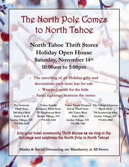 Tahoe Family Solutions, Holiday Open House at North Tahoe Thrift Stores