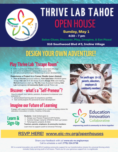 Education Innovation Collaborative, THRIVE LAB TAHOE OPEN HOUSE