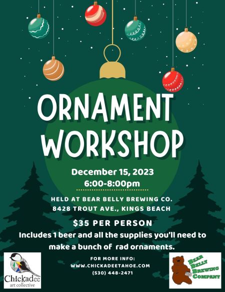 Chickadee Art Collective, Adult Ornament Workshop