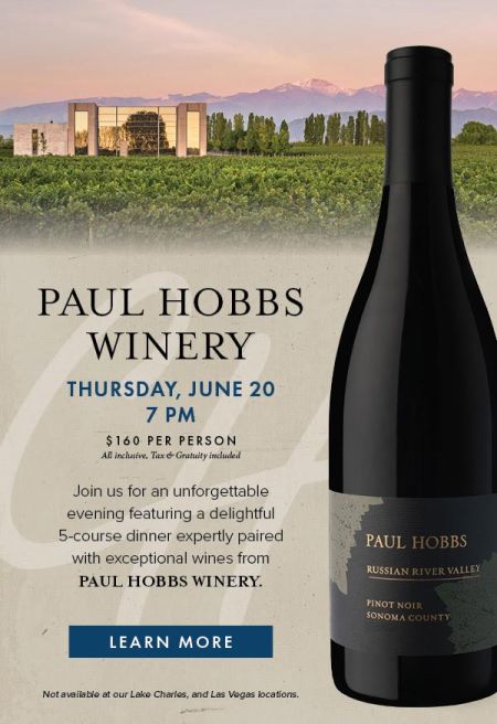 Lake Tahoe Events, Paul Hobbs Wine Dinner